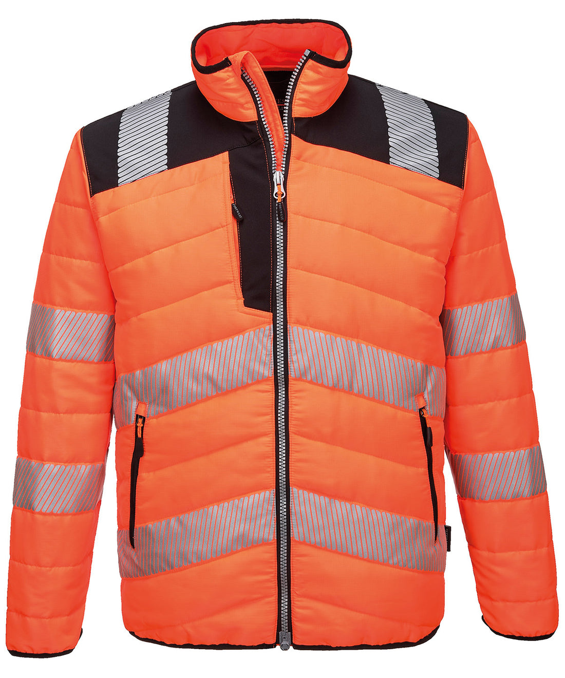 PW3 Hi-vis baffle jacket (PW371) in Orange/Black