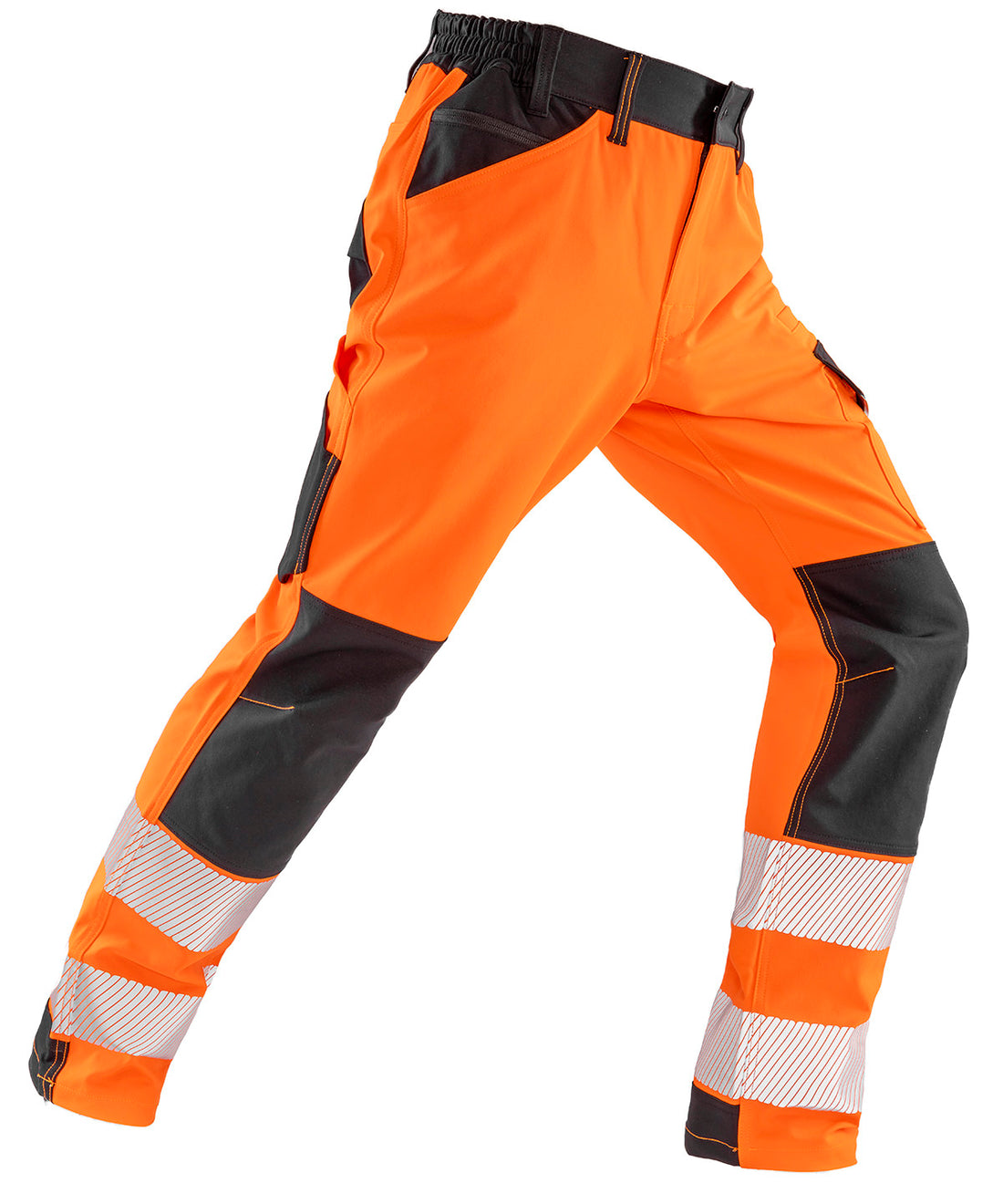 Safe-Guard recycled dynamic stretch safety trousers in Fluorescent Orange