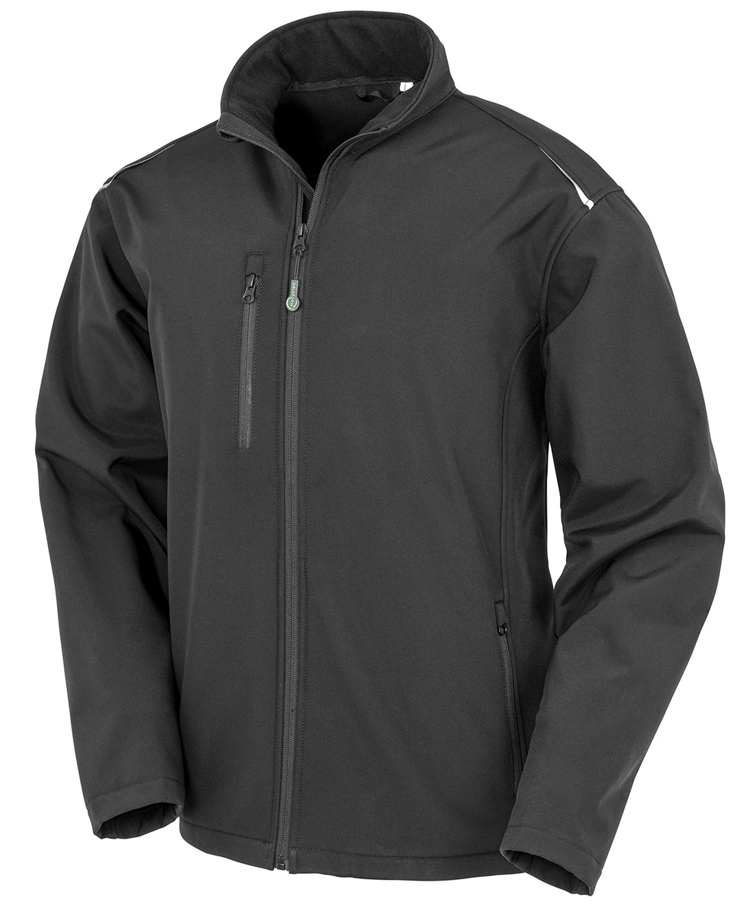 Recycled 3-layer printable softshell jacket in Black