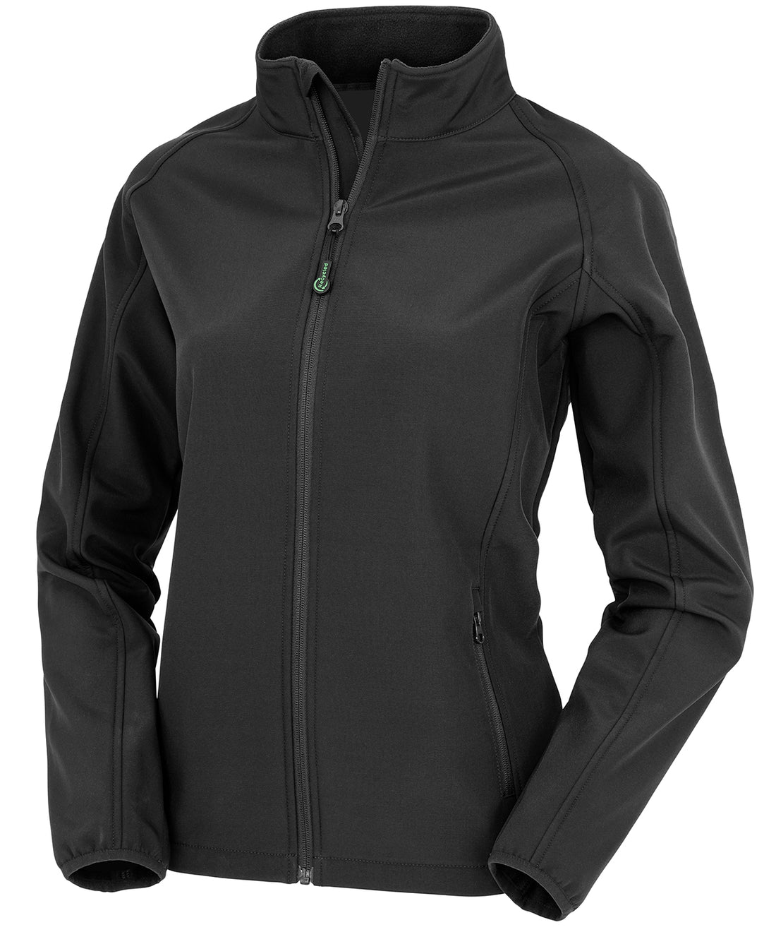 Women's recycled 2-layer printable softshell jacket in Black