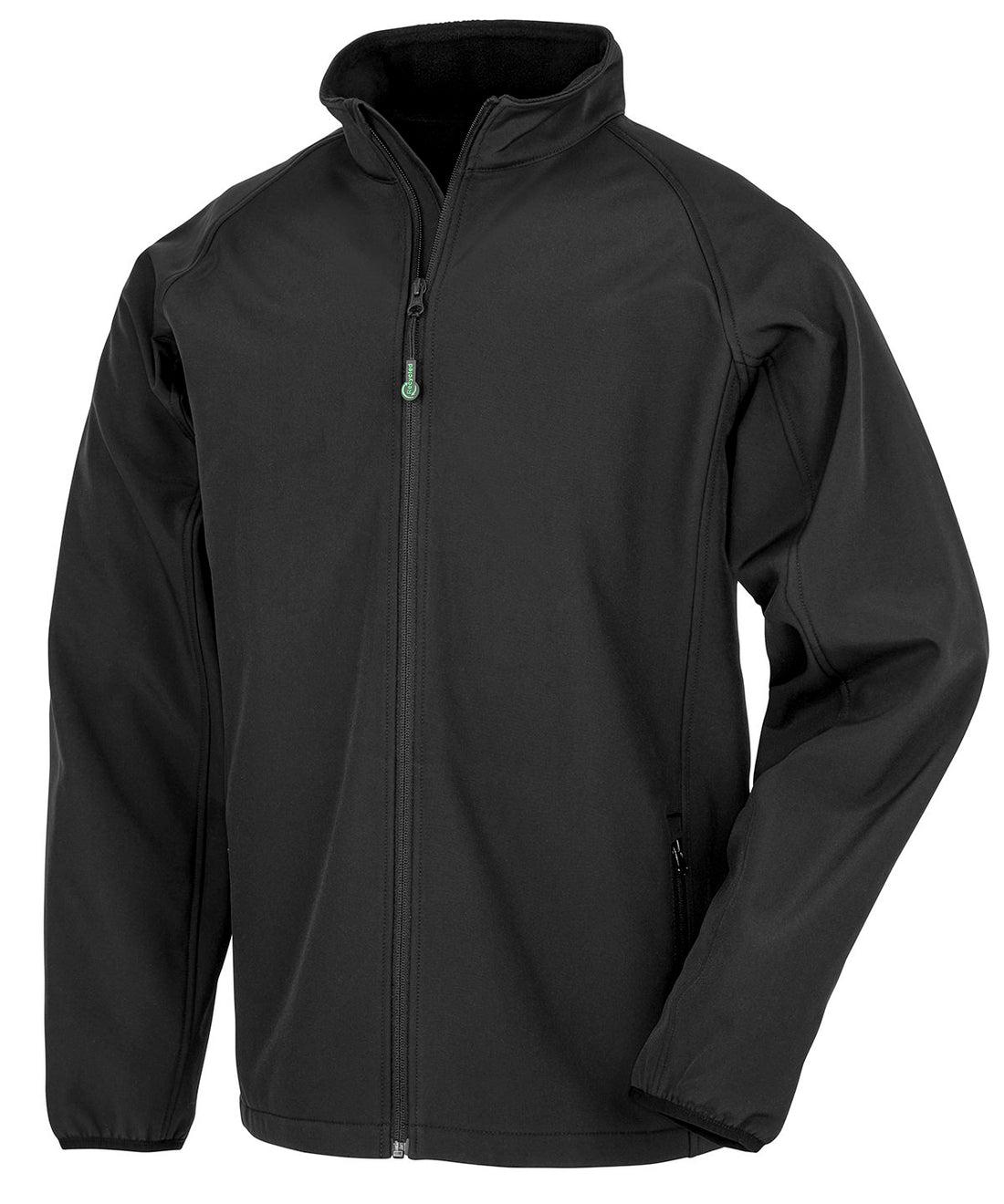 Recycled 2-layer printable junior softshell in Black