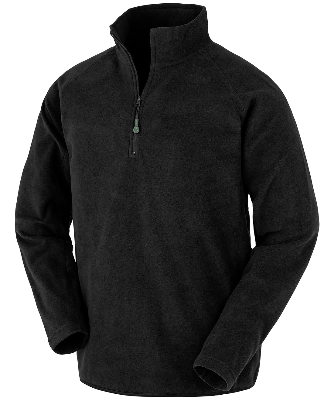 Recycled microfleece top in Black