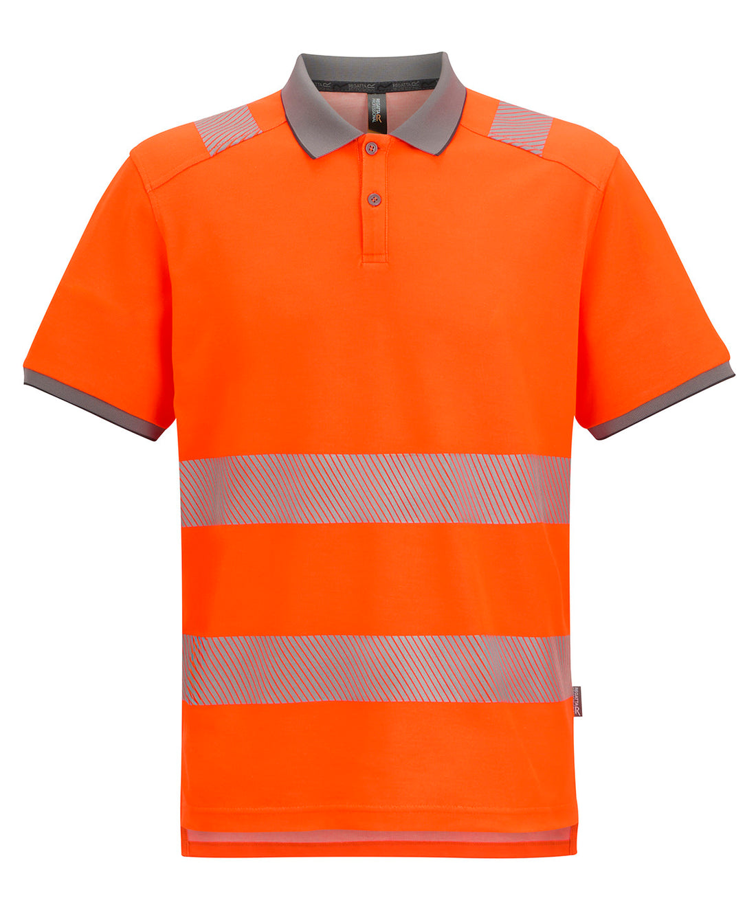 Hi-vis pro comfort polycotton polo in Black/Orange