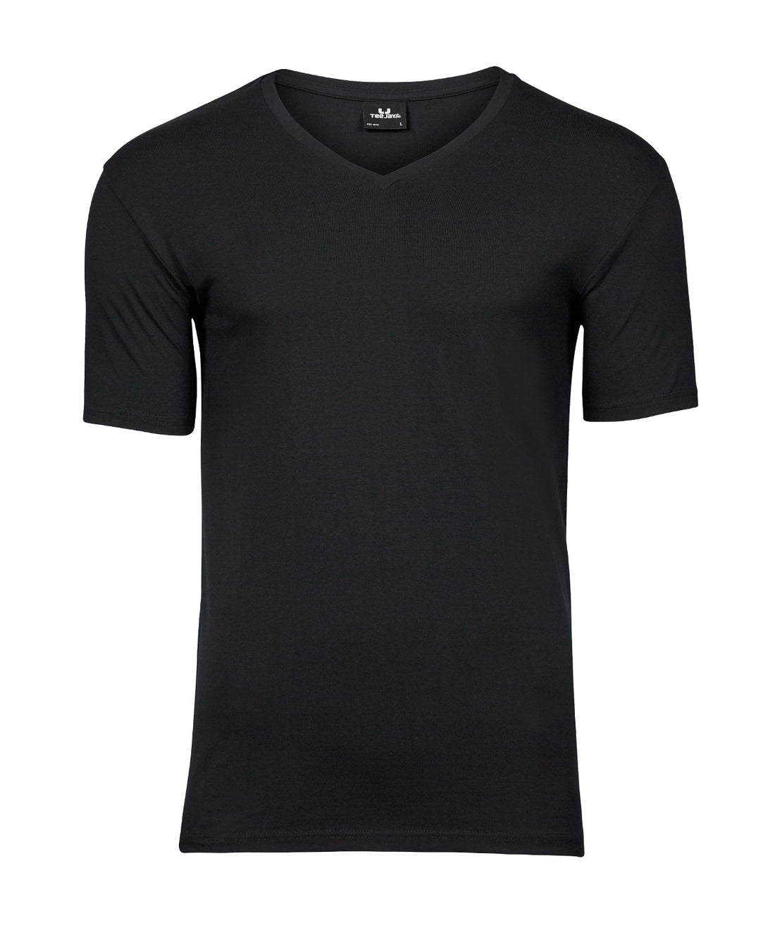 Stretch v-neck tee (401) in Black