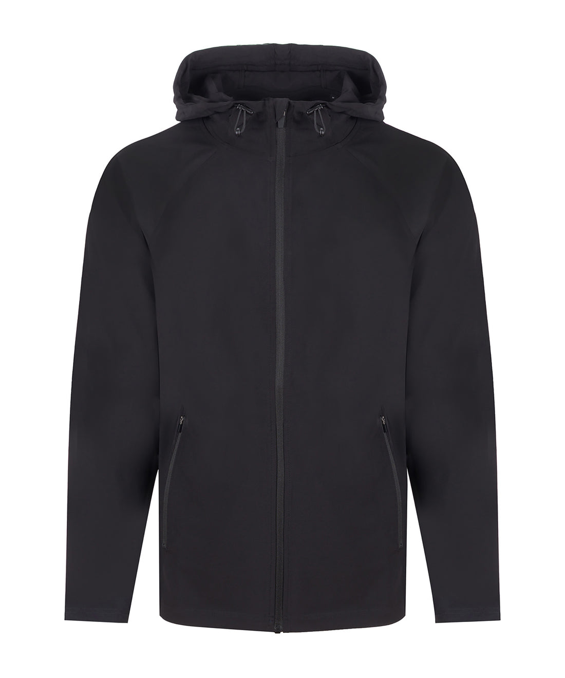 Technical zip-through hoodie in Black