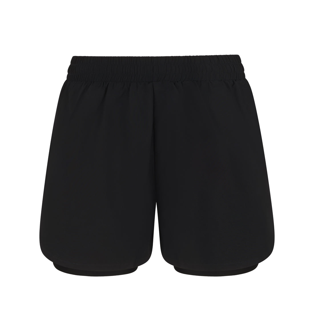Women’s double-layer sports shorts in Black/Black