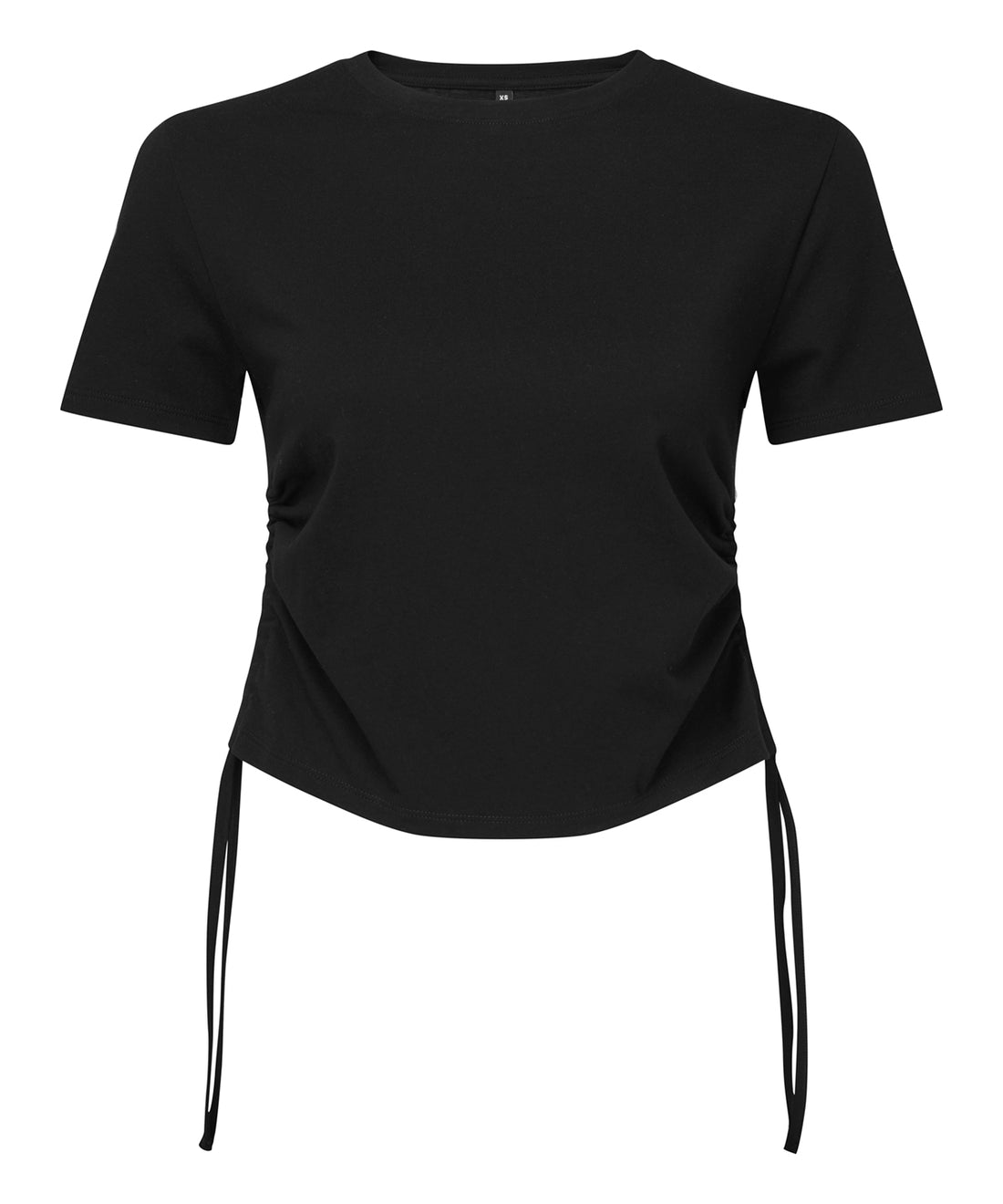 Women’s TriDri® ruched crop top in Black
