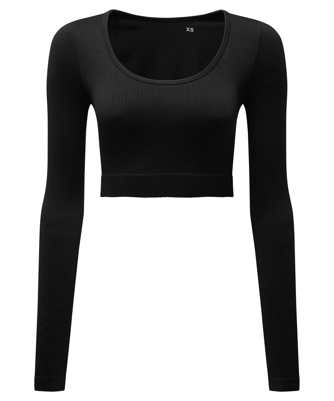 Women’s TriDri® ribbed seamless '3D Fit' crop top in Black
