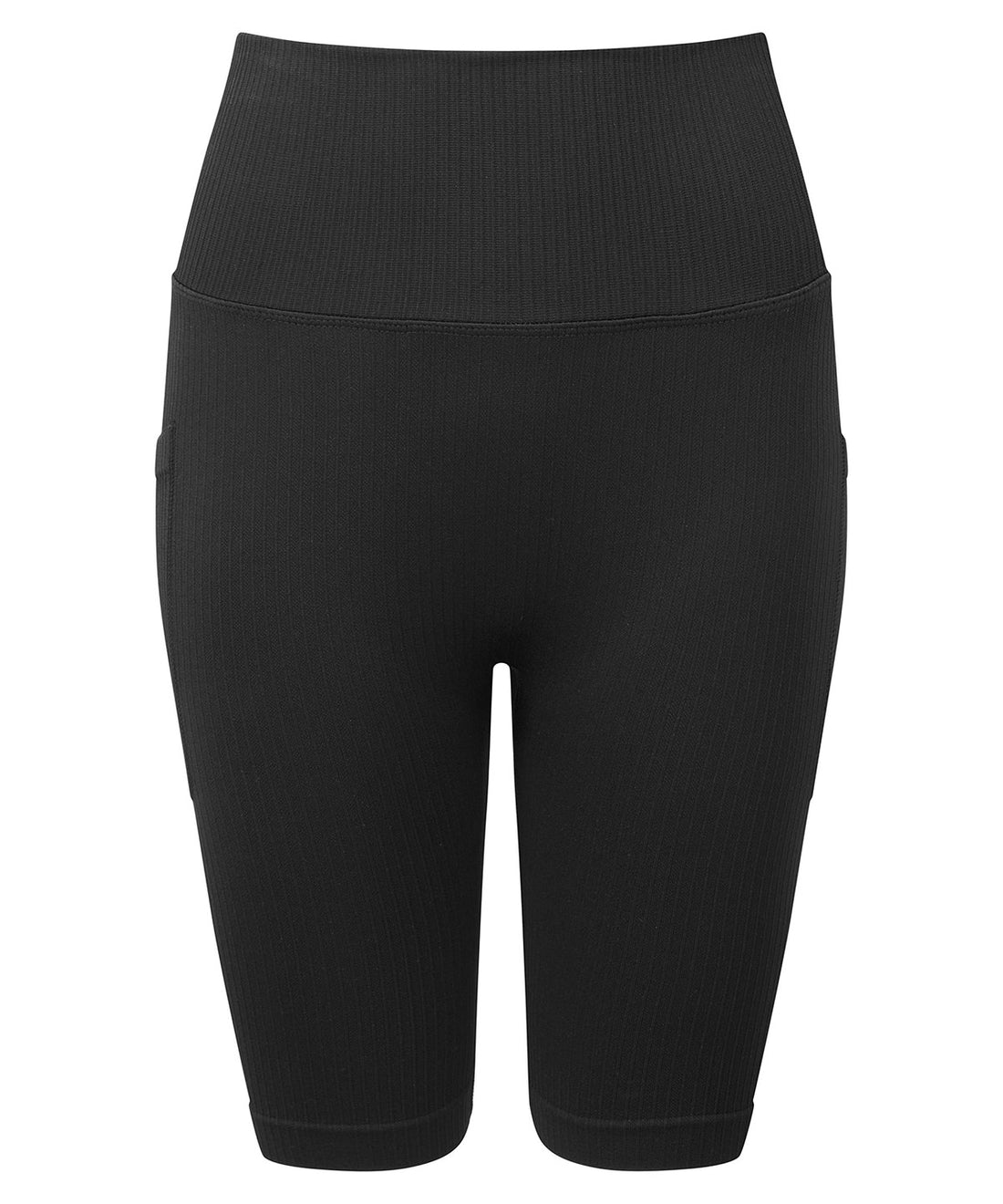 Women’s TriDri® ribbed seamless '3D Fit' cycle shorts in Black