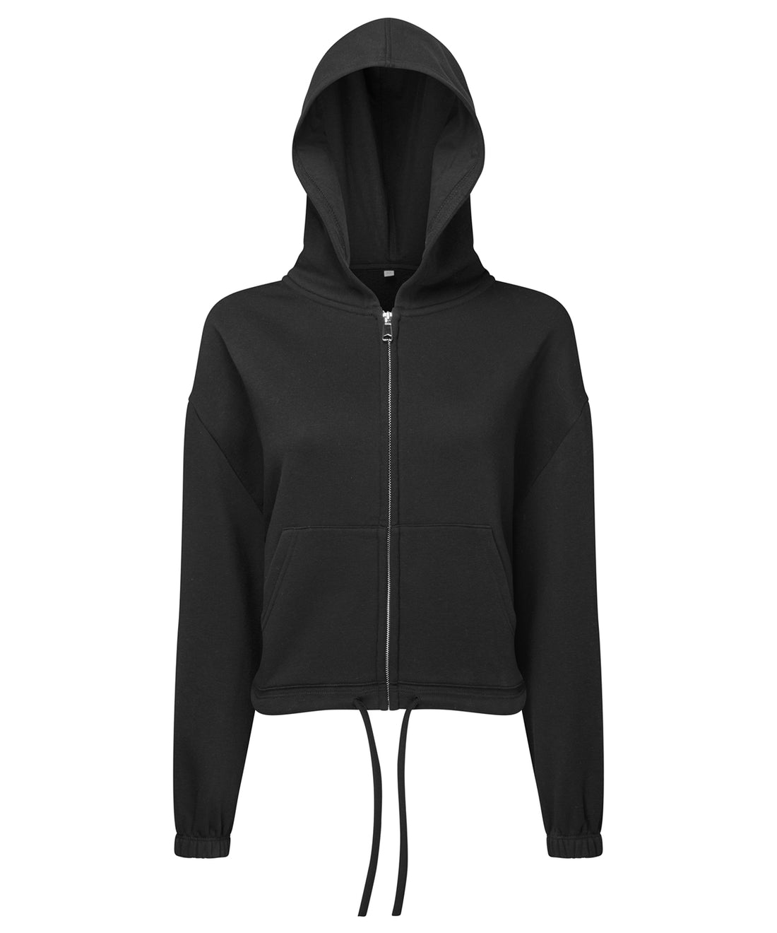 Women’s TriDri® recycled drawstring full-zip hoodie in Black