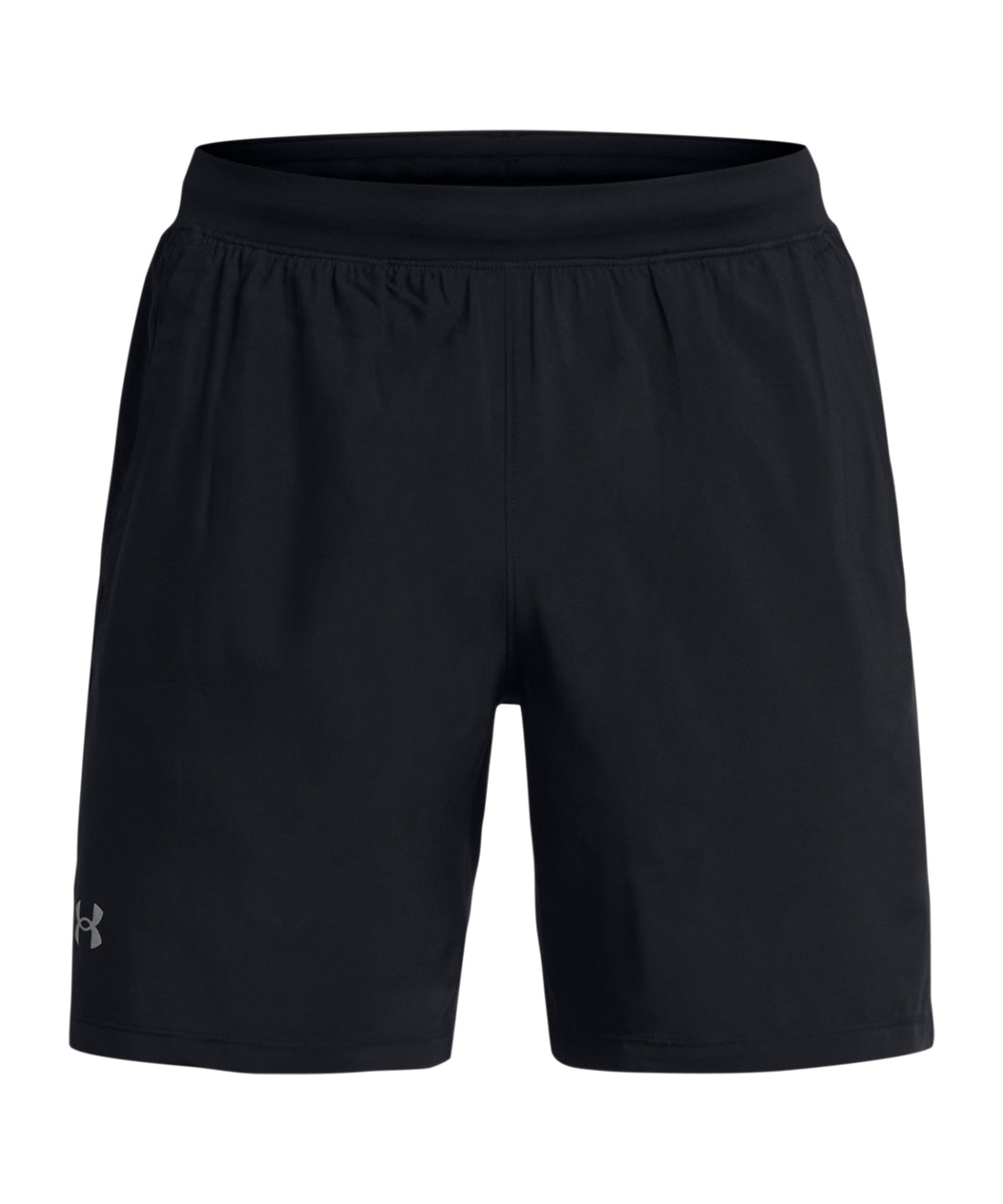 UA Launch 7 shorts" in Black/Reflective Black