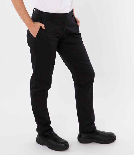 ADC Ladies Slim Fit Stretch Trousers in Black