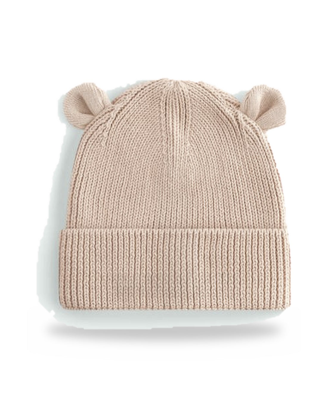 Organic baby bear beanie in Almond