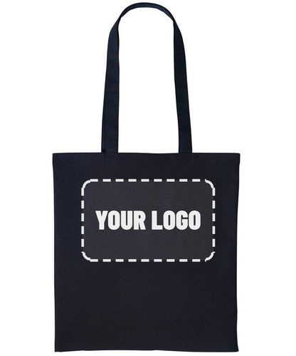 Launch Merch Pack: black tote bag, your logo printed on the front