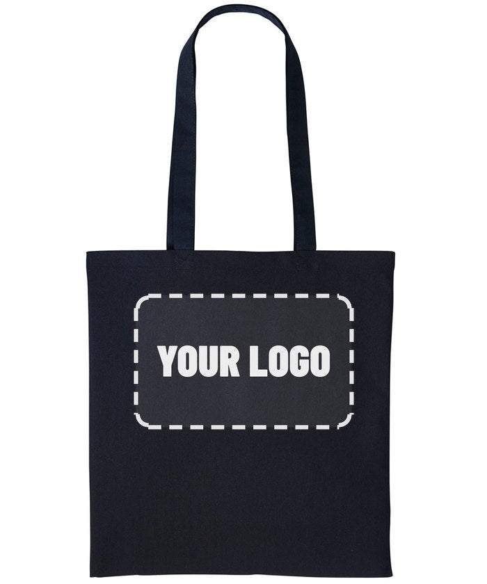 Team Merch Pack: black tote bag, your logo printed on the front
