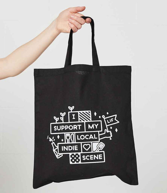 Brand Lab Cotton Short Handle Shopper in Black
