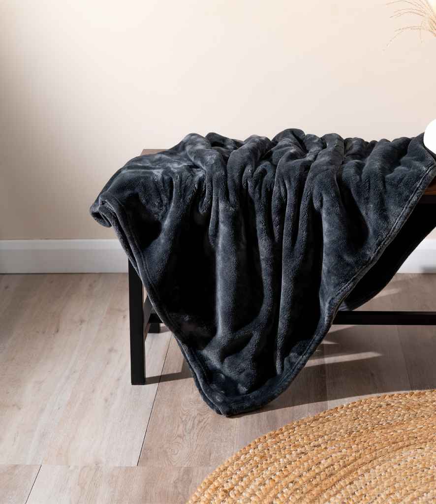 Brand Lab Extra Large Plush Fleece Blanket in Black