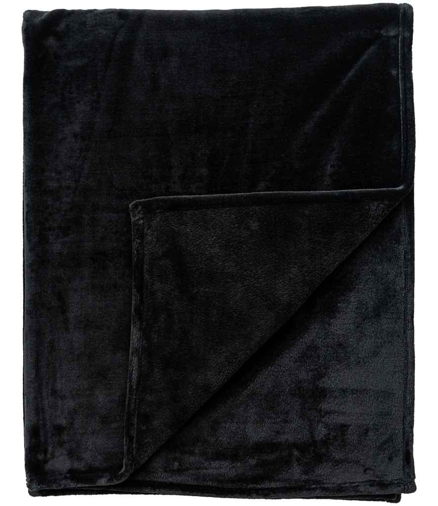Brand Lab Large Plush Fleece Blanket in Black