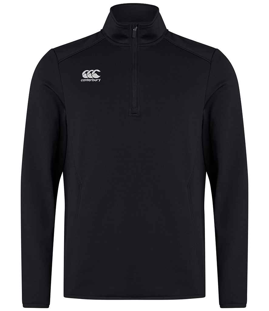 Canterbury Club Zip Neck Mid Layer Training Top in Black