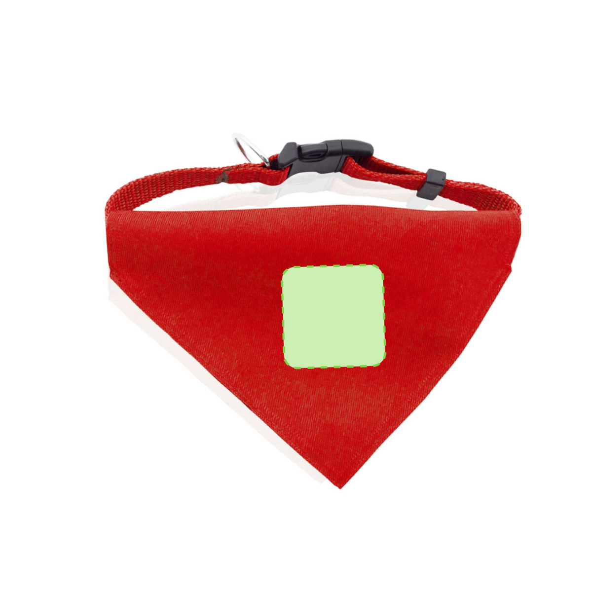 Dog Bandana print area guide - 50 x 50mm centred