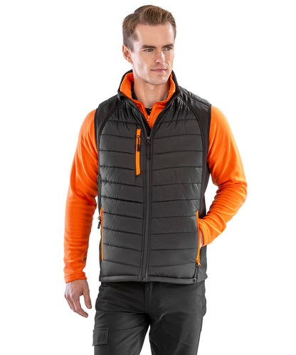 Compass padded gilet worn