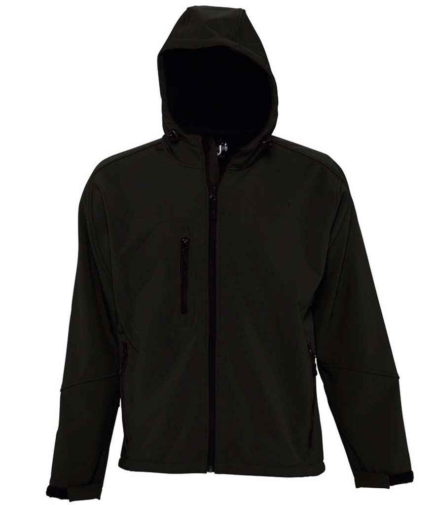 SOL'S Replay Hooded Soft Shell Jacket in Black