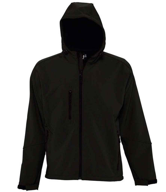 SOL'S Replay Hooded Soft Shell Jacket in Black