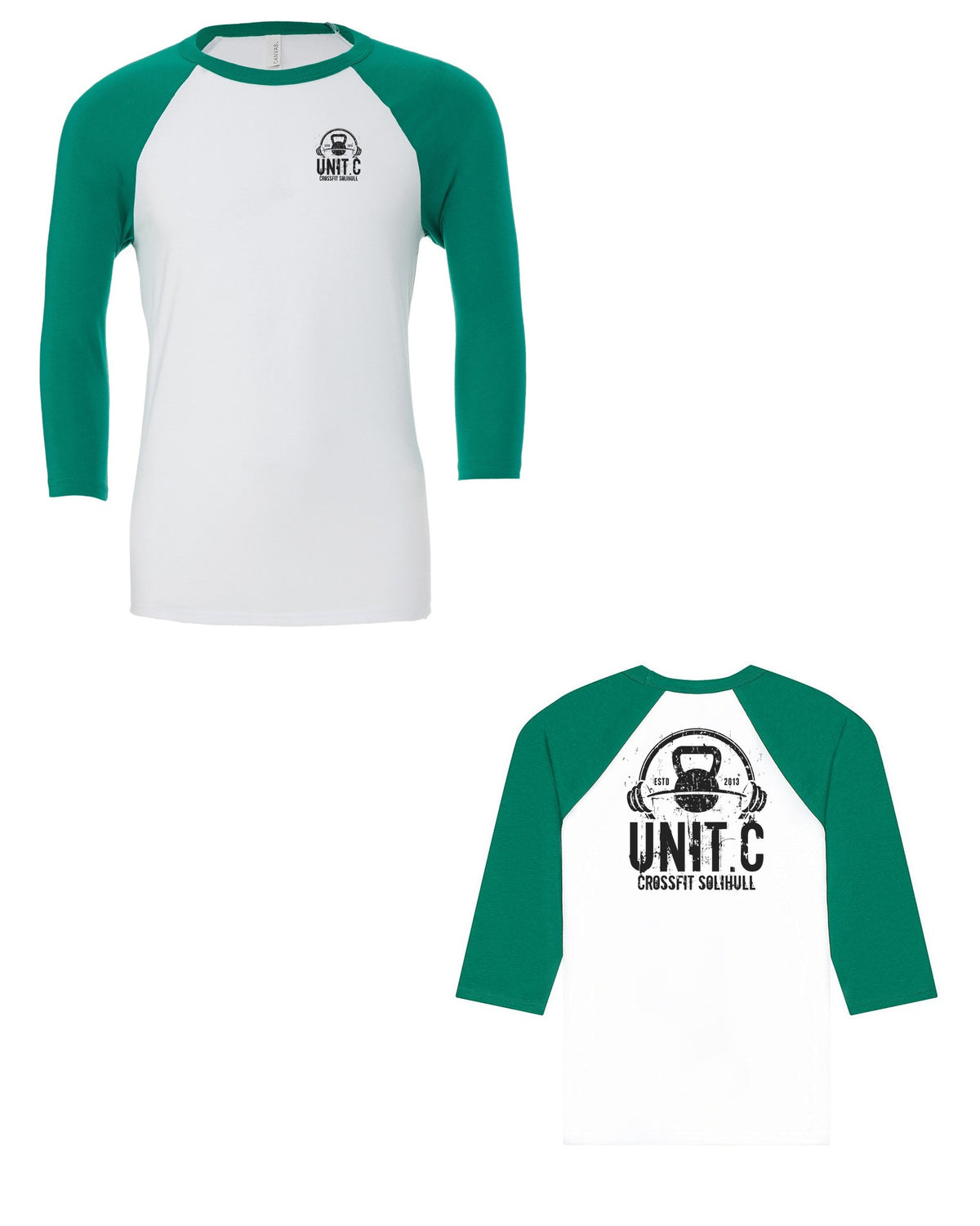 UNIT.C White/Kelly front and back (black print)