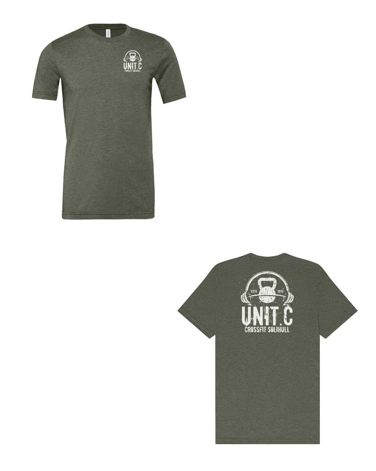 UNIT.C Heather Military Green front and back