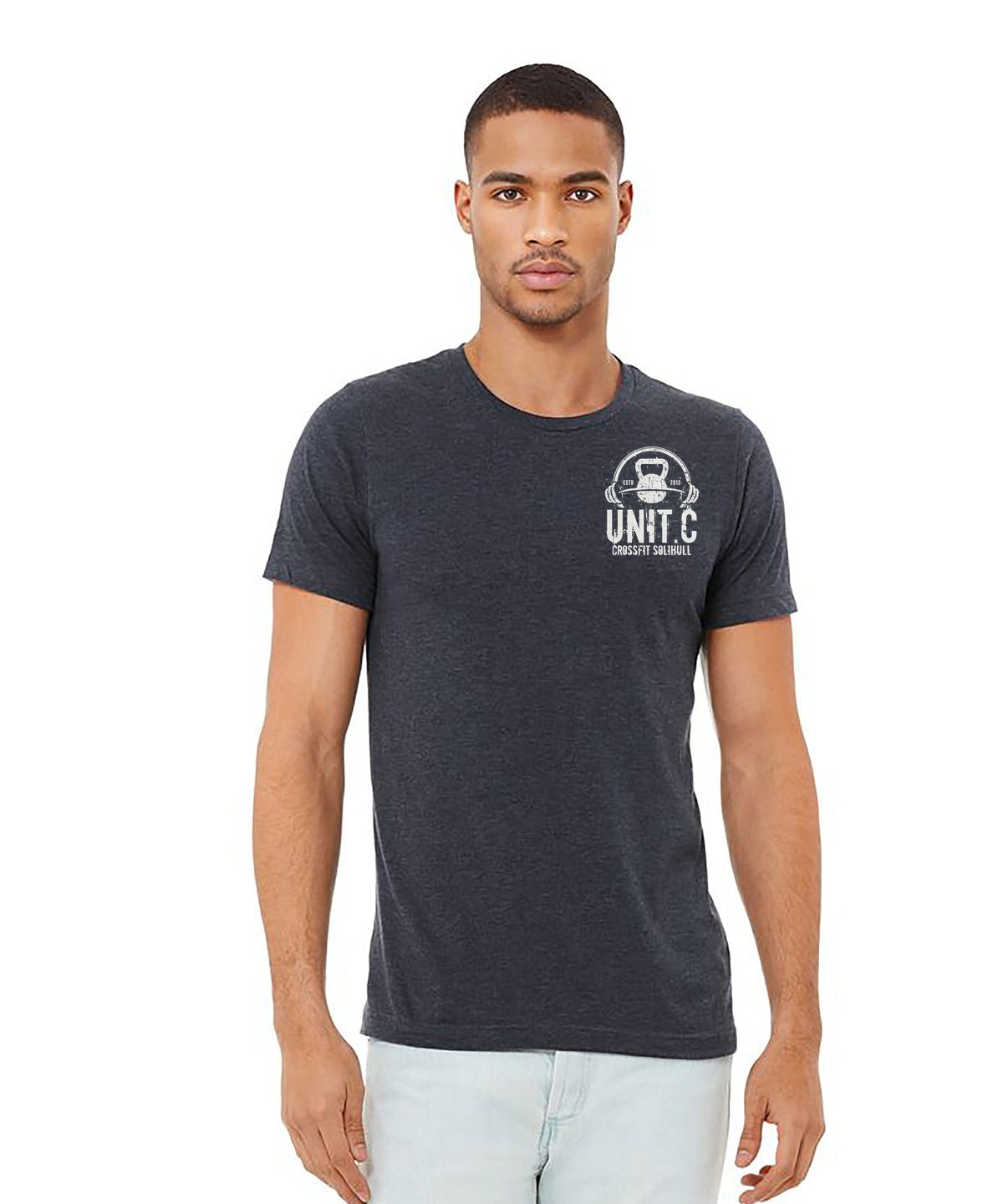 UNIT.C crew tee worn, dark grey