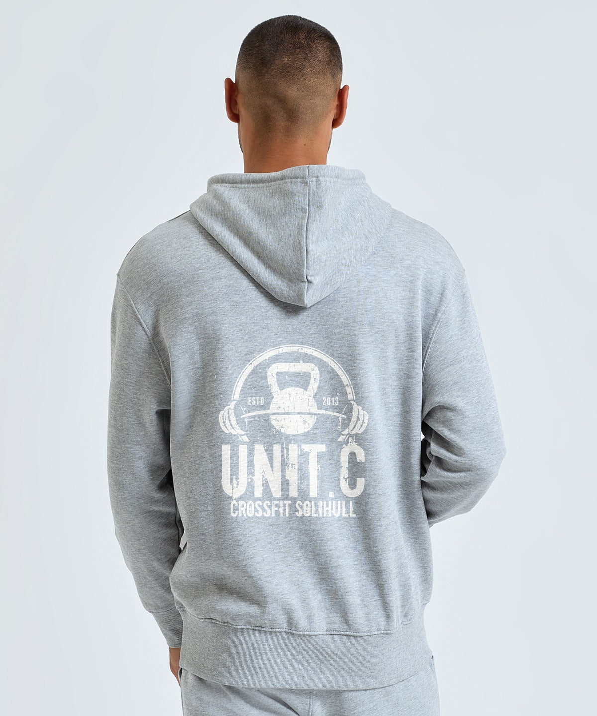 UNIT.C hoodie worn, back print