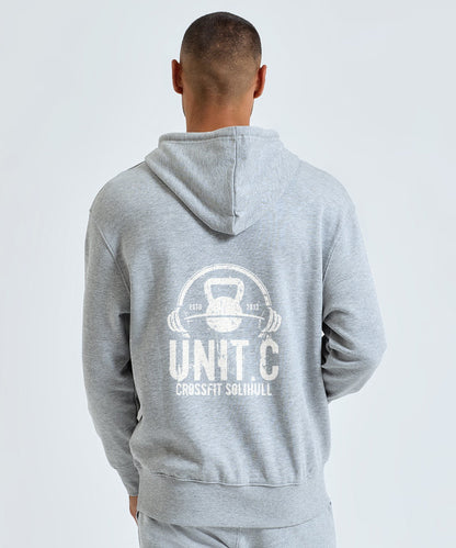 UNIT.C hoodie worn, back print