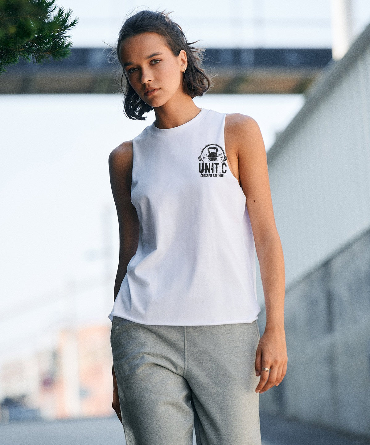 UNIT.C high neck vest worn