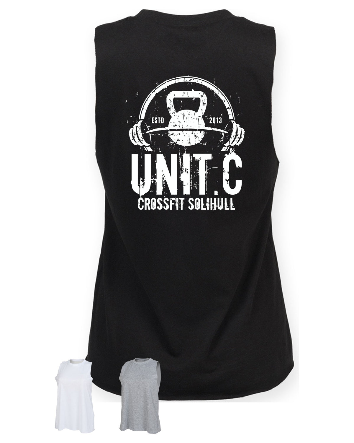 Unit C High Neck Vest back, large UNIT.C badge