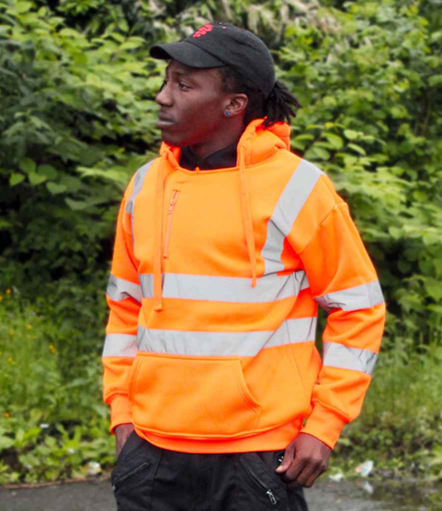 Warrior Hi-Vis Pull On Hoodie in Fluorescent Orange
