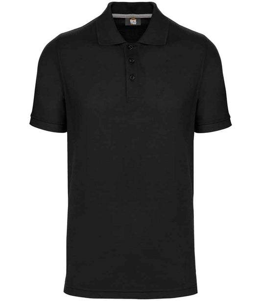 WK Designed to Work Anti-Bacterial Piqué Polo Shirt in Black