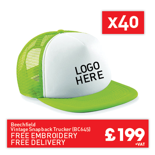 40 Beechfield Vintage snapback trucker for Only £199 (BC645)