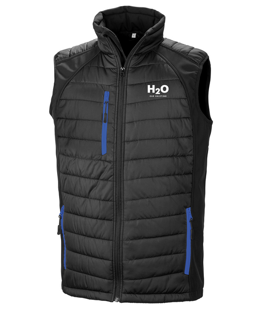 H2O R238X Black/Royal compass padded softshell gilet