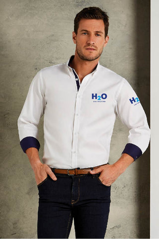 H2O Contrast premium Oxford shirt (button-down collar) long-sleeved (KK190)