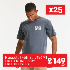 25 Russel Super ringspun classic t-shirt for Only £149 (J180M)