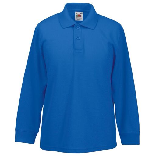 Fruit Of The Loom Kids Long Sleeve 65/35 Polo