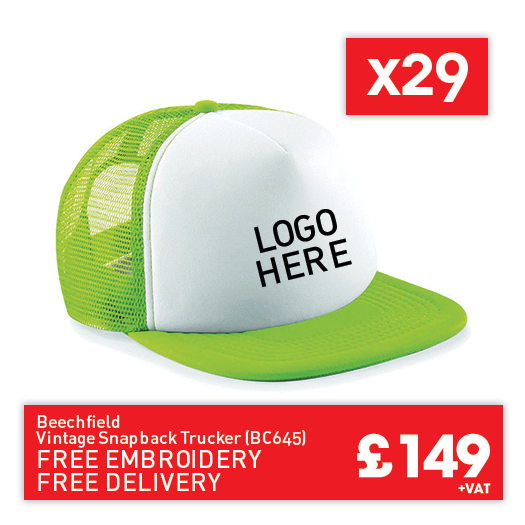 29 Beechfield Vintage snapback trucker for Only £149 (BC645)