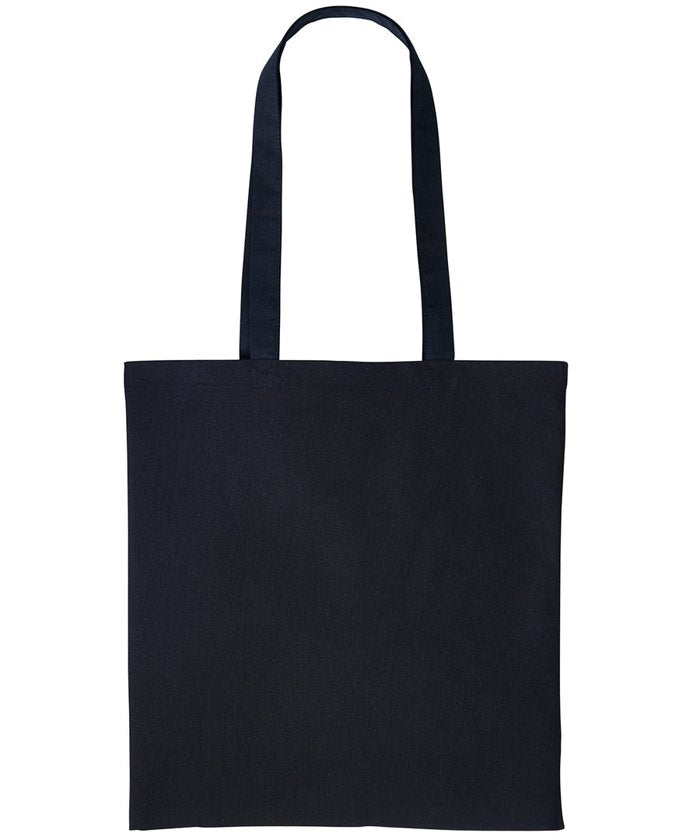 Black cotton tote bag with your logo printed on the front